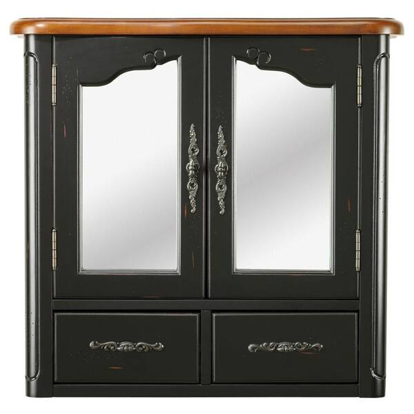 Home Decorators Collection Provence 24 in. W Wall Cabinet in Black