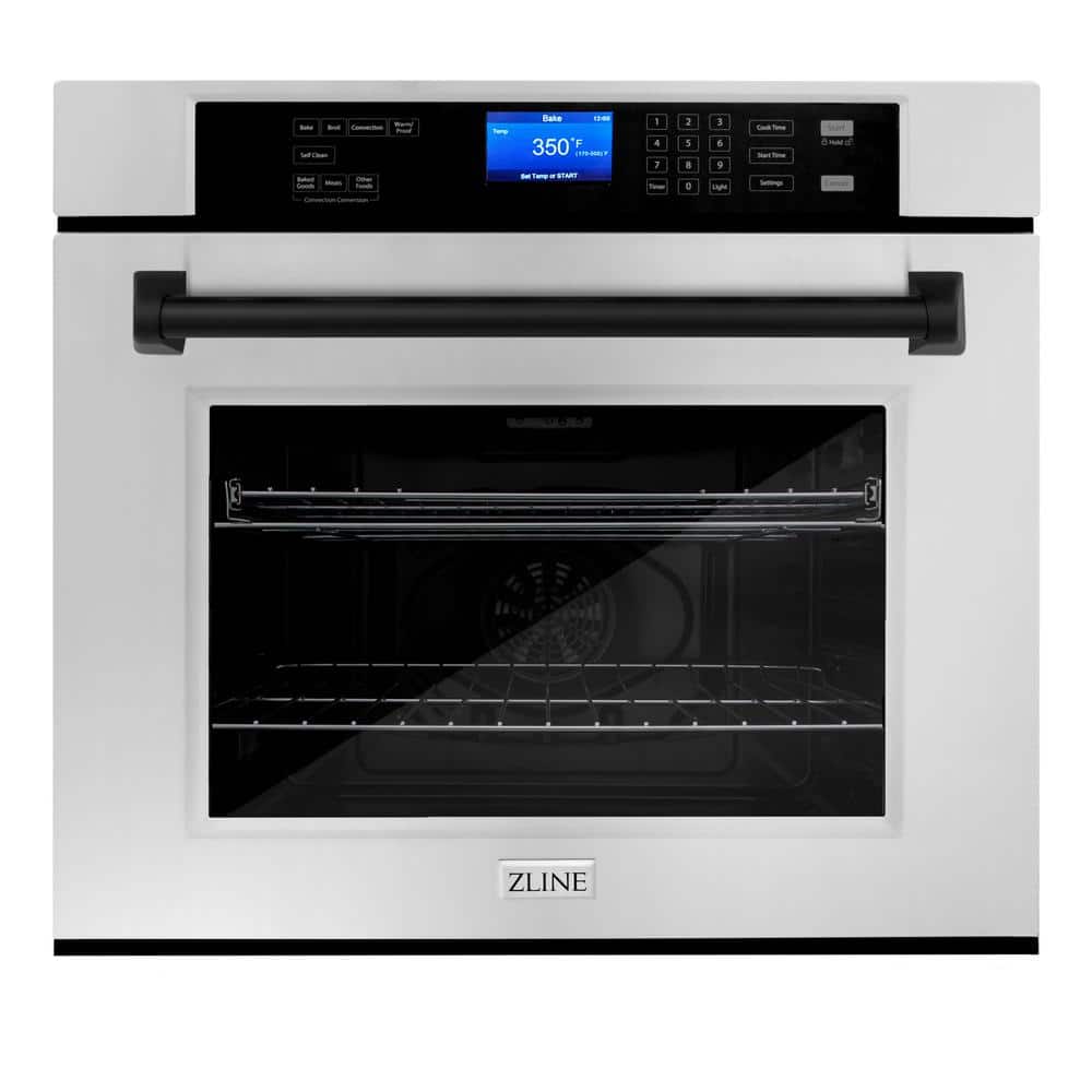 Autograph Edition 30 in. Single Electric Wall Oven with True Convection and Matte Black Handle in Stainless Steel