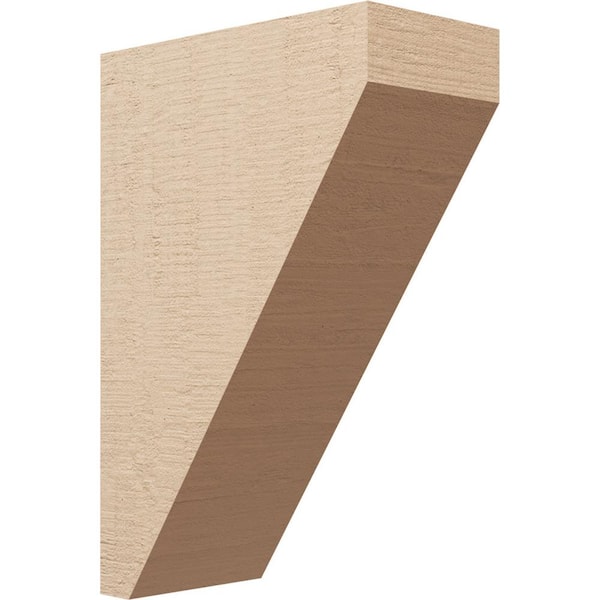 Ekena Millwork Classic Series 2 8 in. x 16 in. x 24 in. Concord Rough Cedar Woodgrain Timberthane Polyurethane Corbel in Primed Tan