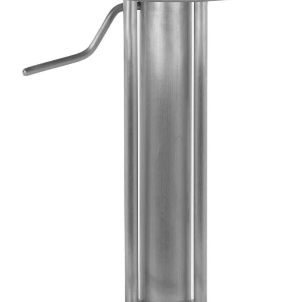 Adjustable Black Leather and Metal Swivel Bar Stool