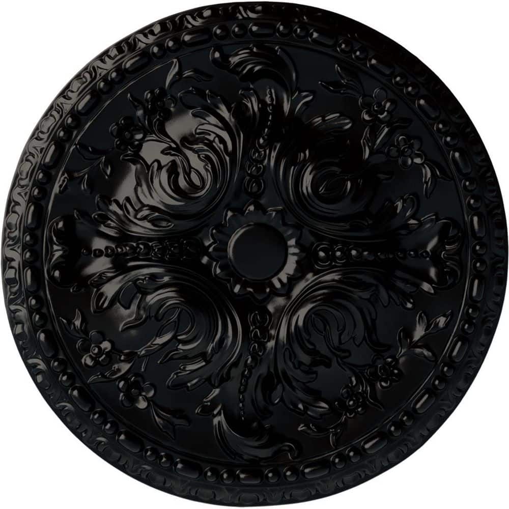 "19-5/8"" x 3/4"" Amelia Urethane Ceiling Medallion (Fits Canopies upto 2-3/8""), Hand-Painted Jet Black" price history on PriceWatchPro