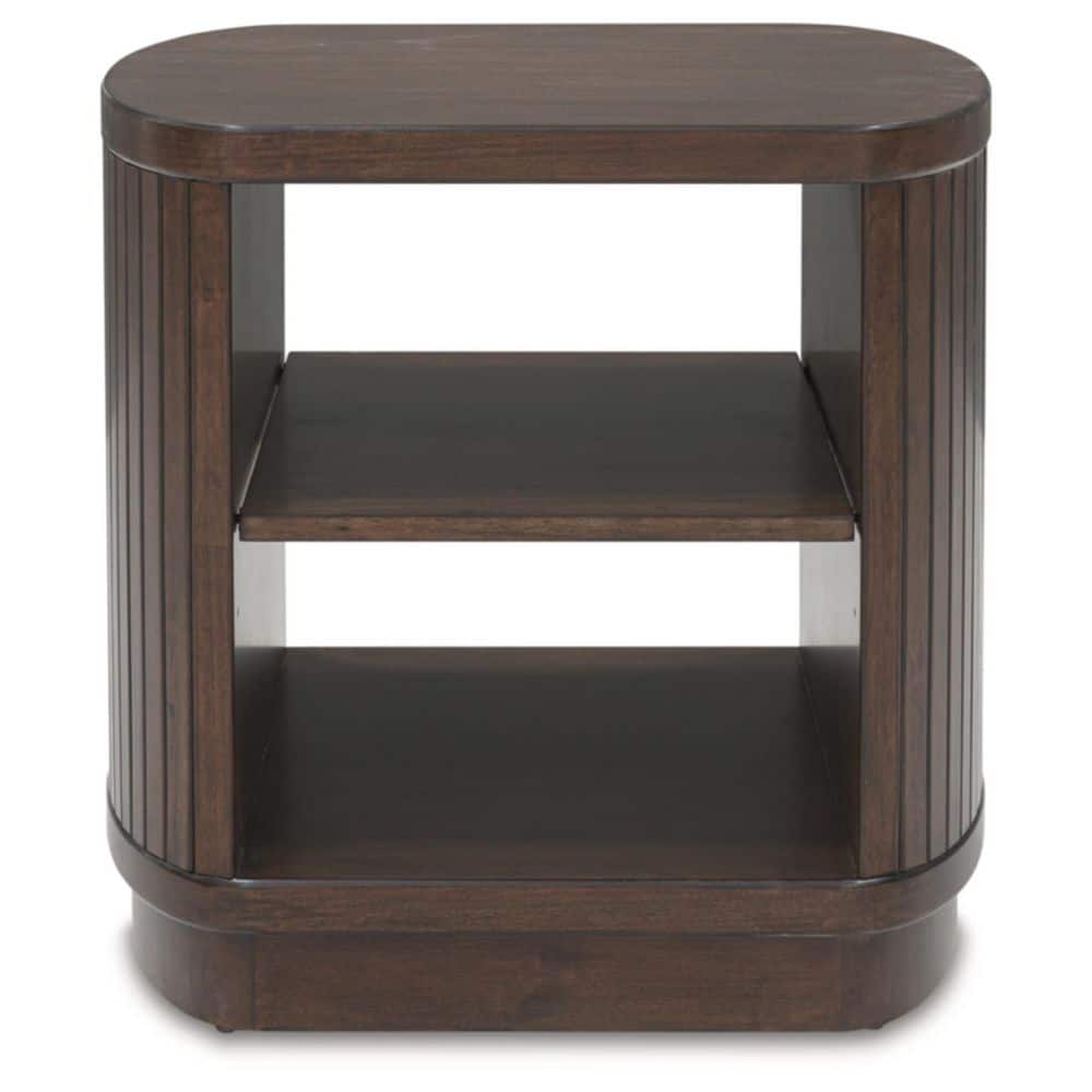 Korestone Dark Brown Mango Wood Square End Table with Storage