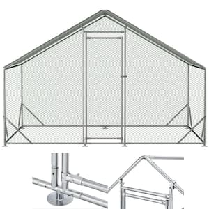 10' L x 6.6' W x 6.56' H Large Poultry Outdoor Walk-in Metal Waterproof and Anti-UV Cover Chicken Coop Cage