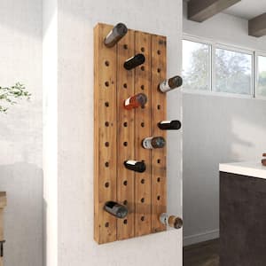 40- Bottle Brown Tall Wall Wine Rack