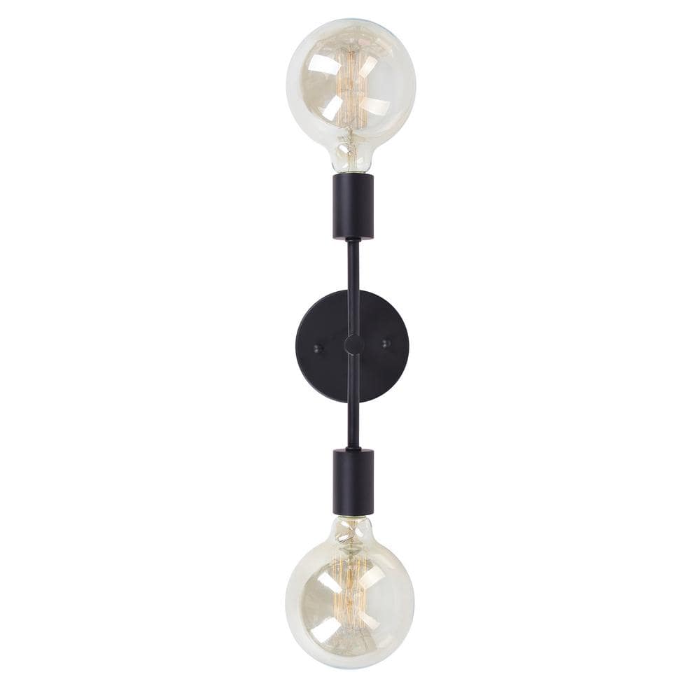 Baton Contemporary Black Steel Dimmable Vanity Sconce