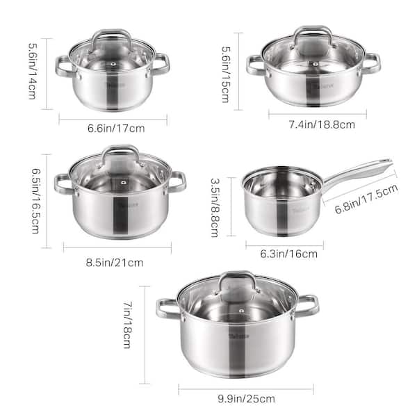 Stainless Steel Handle Casserole 17,5cm Saucepan Cooking Pot with Lid Induction Pot 