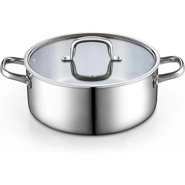 7 qt. Tri-Ply Clad Stainless Steel Dutch Oven Soup Pot