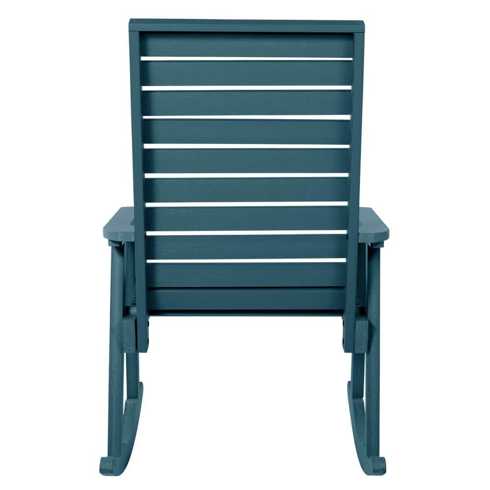 Nantucket Blue Weatherly Rocking Patio Chair with High-Grade Poly Lumber