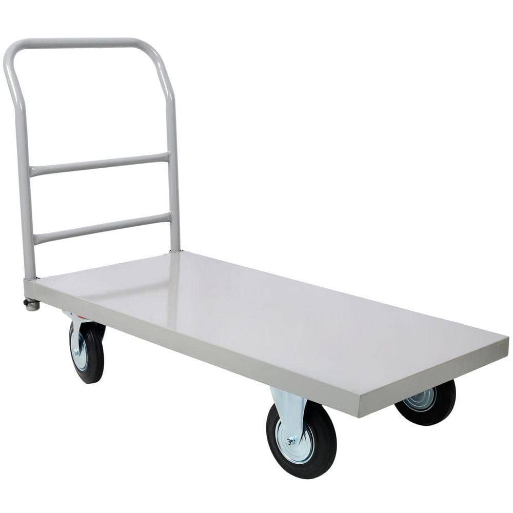 24 in. x 48 in. 2000 lbs. Capacity Gray Heavy Duty Platform Truck Industrial Flat Dolly Cart with Wheels