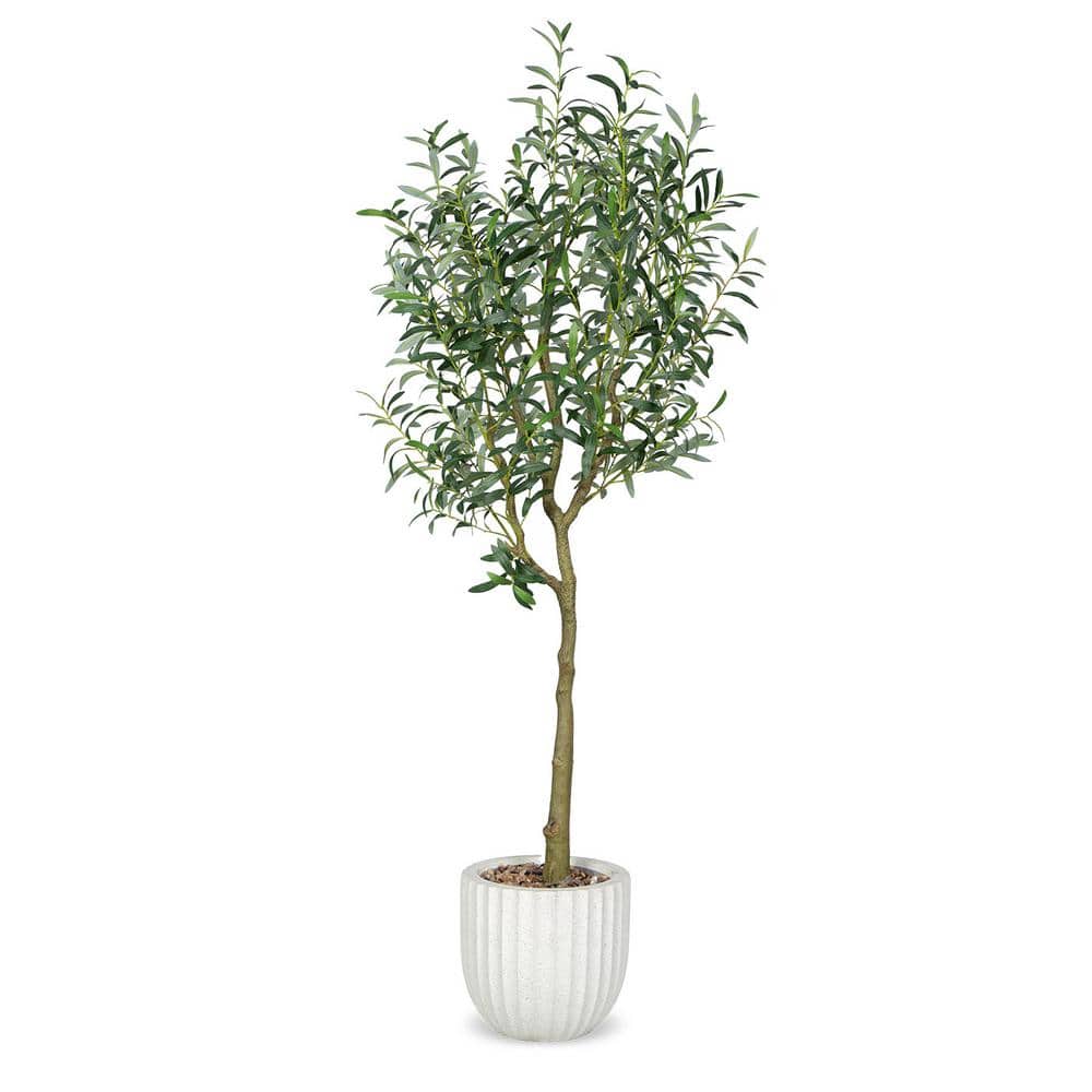 Botanical 6 ft. Artificial Olive Tree in Pot