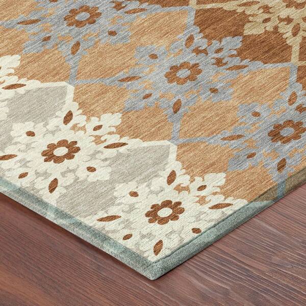 Chantille Machine Washable Indoor/Outdoor Abstract ACN2759 Copper 5 ft. x 7 ft. 6 in. Area Rug