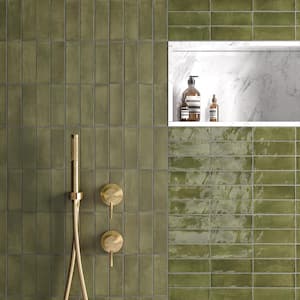 Coco Glossy Moss Verde 2 in. x 5-7/8 in. Porcelain Wall Tile (5.94 sq. ft./Case)