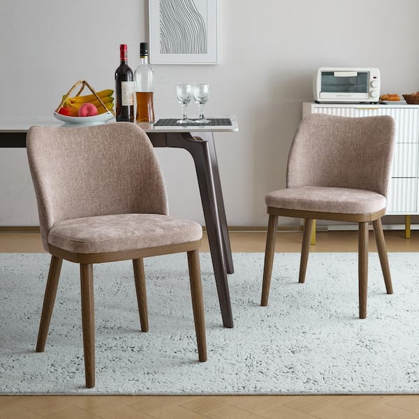 CHRISTOPHER KNIGHT HOME Oasis Modern Upholstered Dining Chairs, Rubberwood, Apricot Cream, (Set of 2)