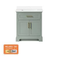 Home Decorators Collection Doveton 30 in. Single Sink Sage Green Bath Vanity with White Engineered Marble Top (Assembled) Doveton 30SG
