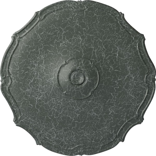 Ekena Millwork 18-7/8" x 1-1/2" Pompeii Urethane Ceiling Medallion (Fits Canopies upto 2"), Athenian Green Crackle