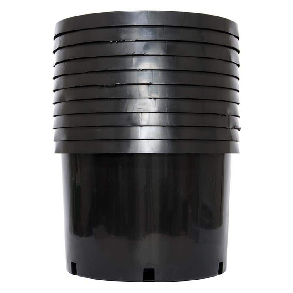 Black 10 Gallon Durable Plastic Garden Nursery Pots Set
