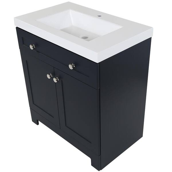 Glacier Bay Everdean 30 in. W x 19 in. D x 34 in. H Single Sink Bath Vanity  in Pearl Gray with White Cultured Marble Top EV30P2-PG - The Home Depot