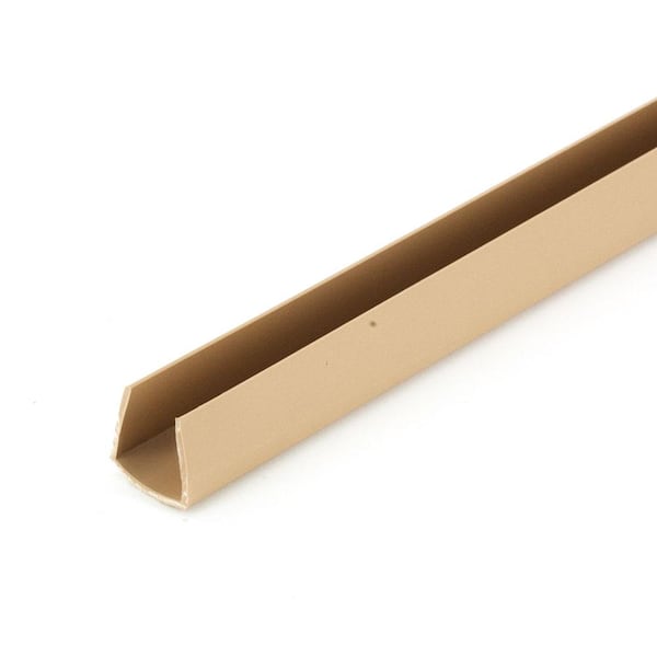 Outwater 1/2 in. D x 1/2 in. W x 72 in. L Beige Styrene Plastic U-Channel Moulding Fits 1/2 in. Board, (10-Pack)