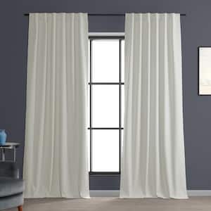 Off White Performance Linen 50 in. W x 108 in. L Rod Pocket Hotel Blackout Curtain (Single Panel)