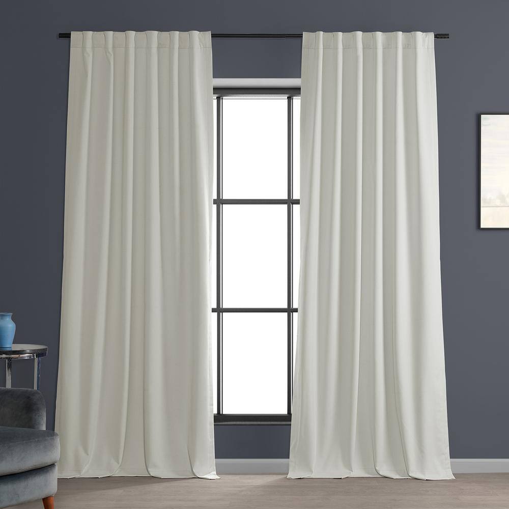 Off White Performance Linen 50 in. W x 96 in. L Rod Pocket Hotel Blackout Curtain (Single Panel) price history on PriceWatchPro