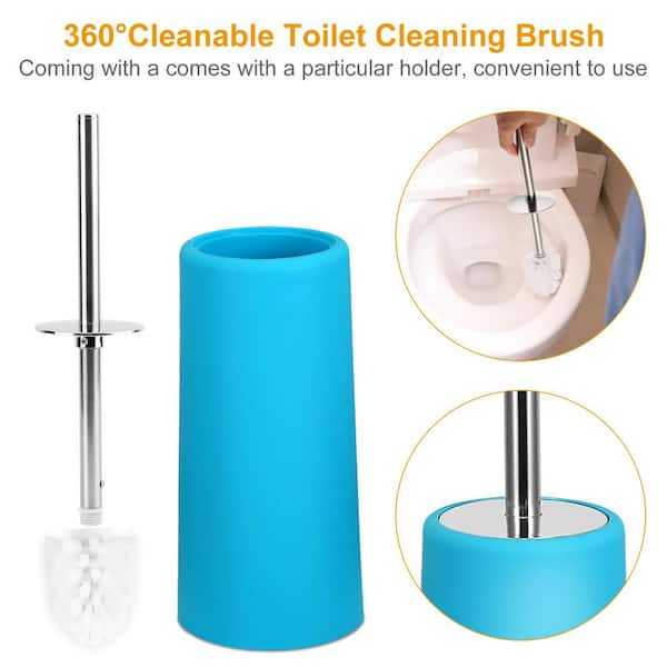 Bathroom Accessories Set 6-Piece Bathroom Set Ensemble Complete Soap Dispenser Toothbrush Holder, Light Blue