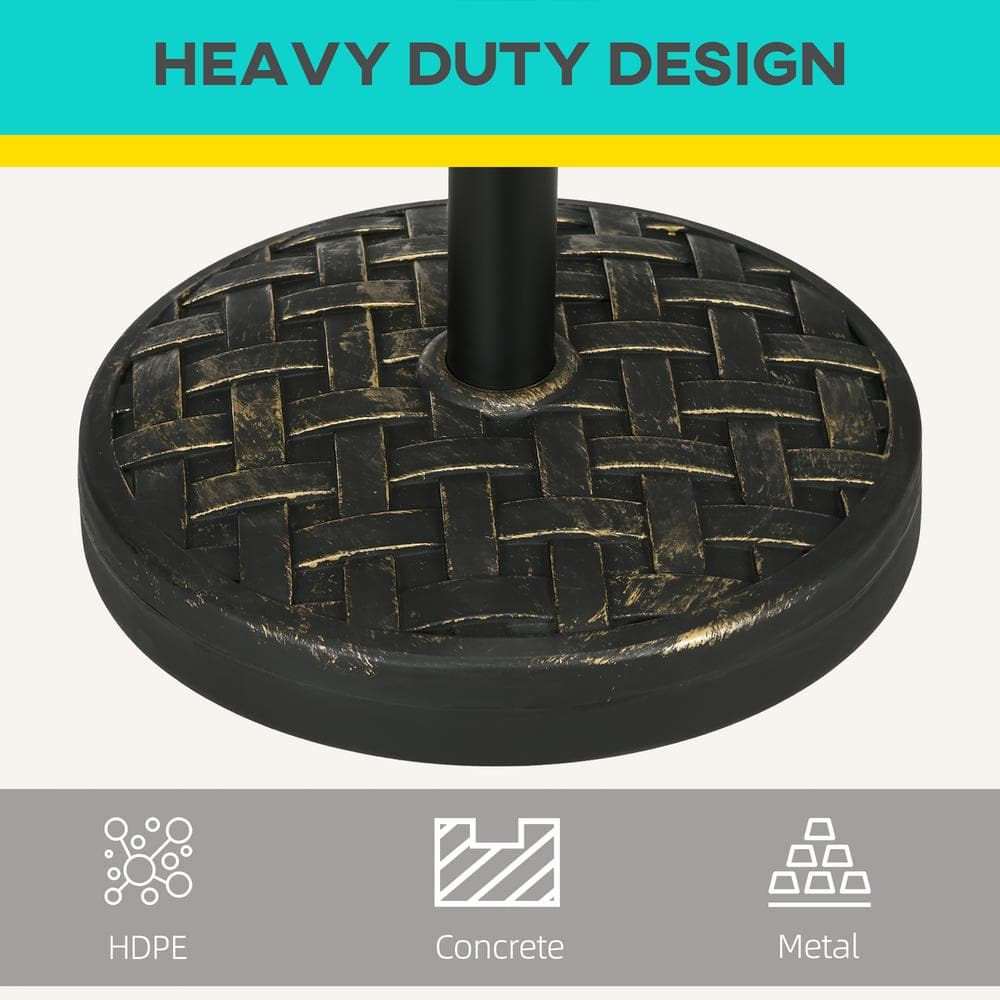 Bronze Concrete Patio Umbrella Base with Woven Pattern