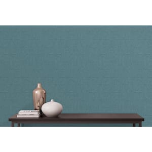 Bernice Teal Geometric Paper Strippable Roll (Covers 56.4 sq. ft.)