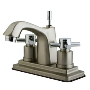 Concord 4 in. Centerset 2-Handle Bathroom Faucet in Chrome and Brushed Nickel