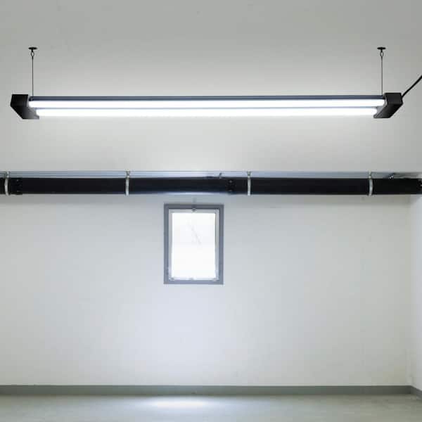 SGLL 2 ft. Black Indoor Integrated LED Garage Light with Integrated Motion  Sensor Flushmount