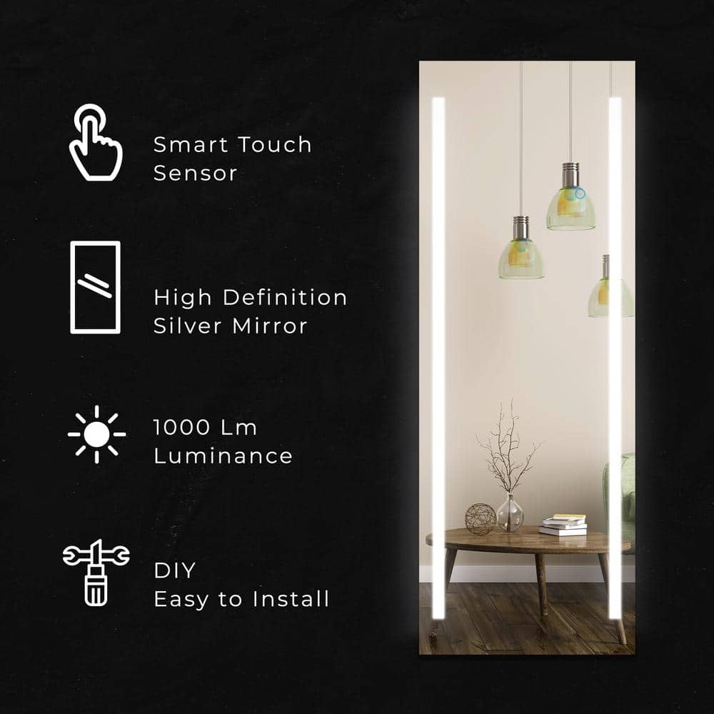 Contemporary Full-Length 59"x19" Frameless LED Vanity Mirror