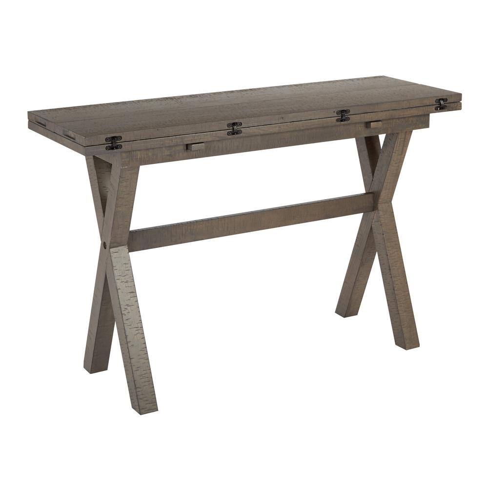 Farmhouse Reclaimed Wood Extendable Dining Table in Washed Grey