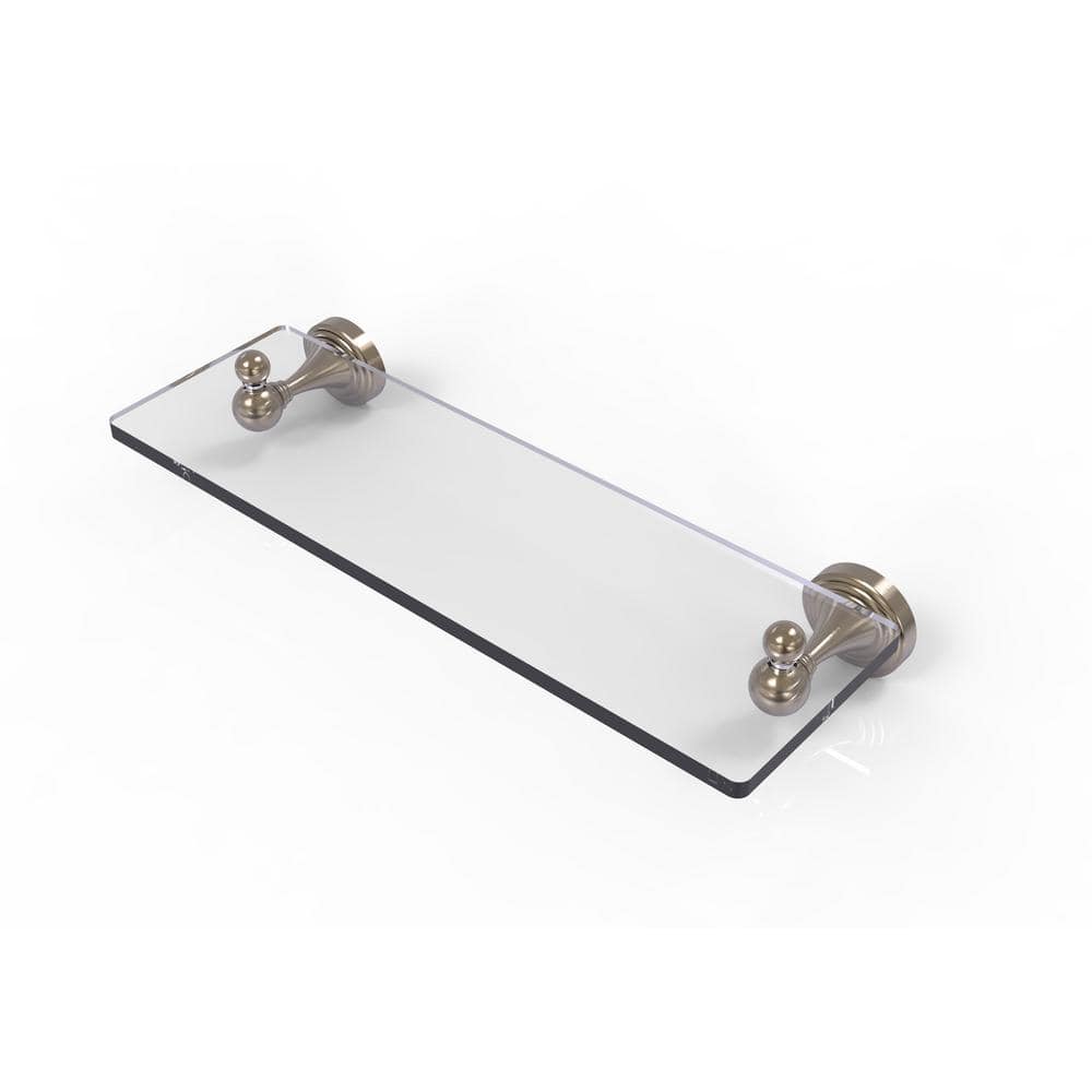 Allied Brass Sag Harbor Collection 16 in. Glass Vanity Shelf with Beveled  Edges in Antique Pewter SG-1-16-PEW The Home Depot