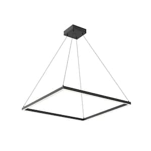 Piazza 32 in. 1 Light 62-Watt Black Integrated LED Pendant Light