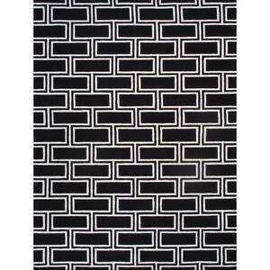 Edgy Black 10 ft. x 14 ft. Geometric Bamboo Silk and Wool Area Rug