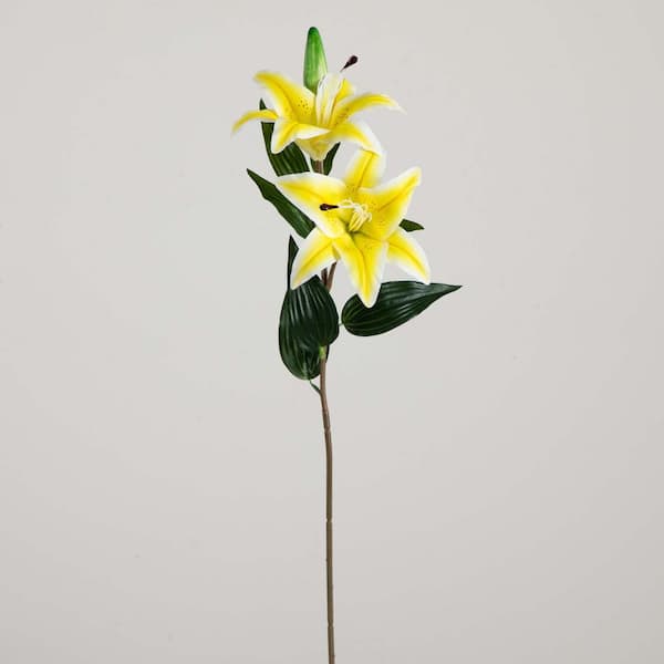 Nearly Natural 31 in. Artificial Lily Flower Stems, Set of 3