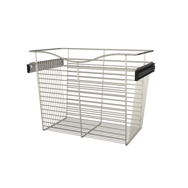 Rev-A-Shelf 18 in. H x 24 in. W Nickel Steel 1-Drawer Wide Mesh Wire Basket