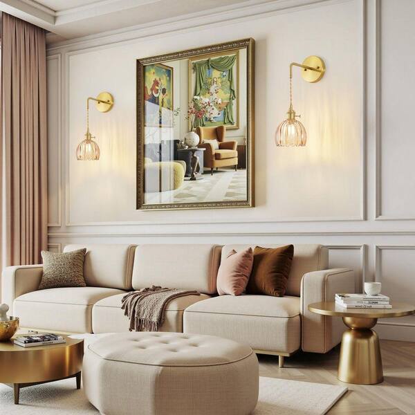 Deyidn Vintage 5.09 in. 1-Light Gold Modern Industrial Wall Sconce