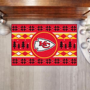 Kansas City Chiefs Holiday Sweater Red 1.5 ft. x 2.5 ft. Starter Area Rug