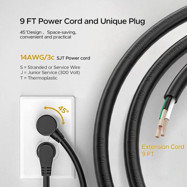EKIEUDL - 12-Outlet Power Strip Surge Protector with 9 ft. Cord Metal and Individual Switches in Yellow