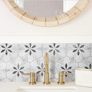 Classico Bardiglio Hex Dahlia Light 7 in. x 8 in. Porcelain Floor and Wall Tile (7.5 sq. ft./Case)
