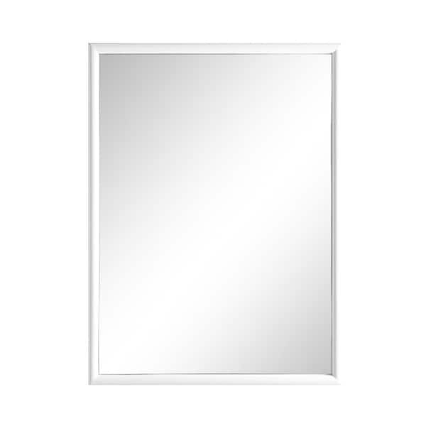 Melpark 24 in. W x 32 in. H Rectangular Framed Wall Mount Bathroom Vanity Mirror in White