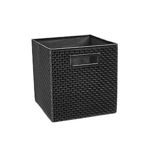 11 in. H x 10.5 in. W x 10.5 in. D Black Fabric Cube Storage Bin