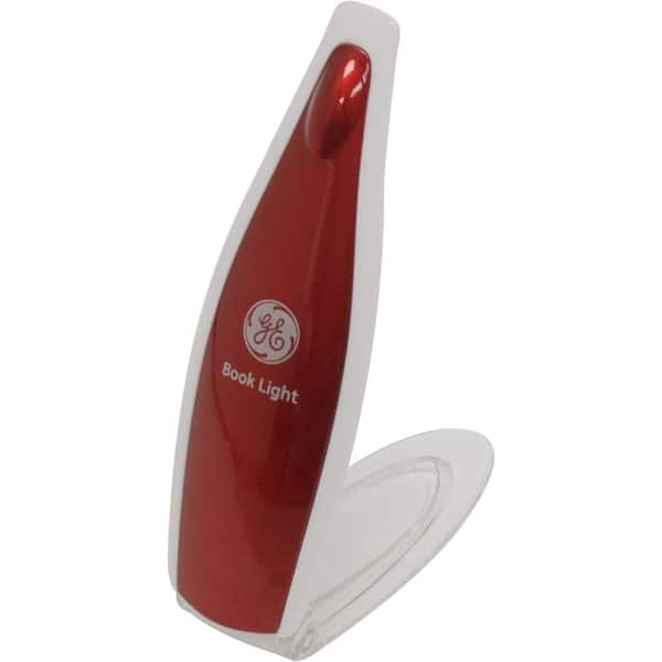 GE Red LED Slim Battery-Operated Clip-On Book Light