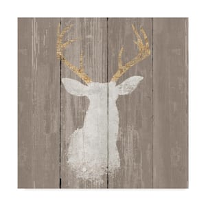 18 in. x 18 in. Precious Antlers I On Gray Wood by Wellington Studio Floater Frame Animal Wall Art