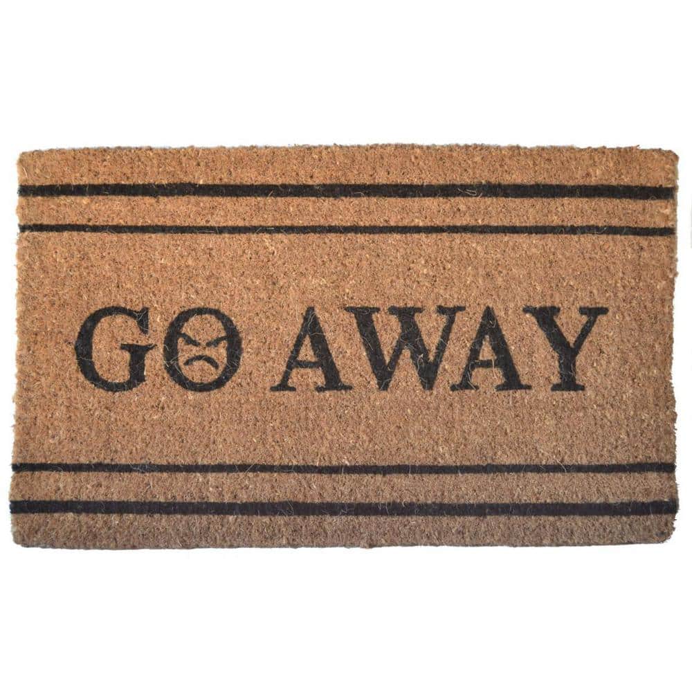 Go Away Black and Natural Coir Outdoor Door Mat