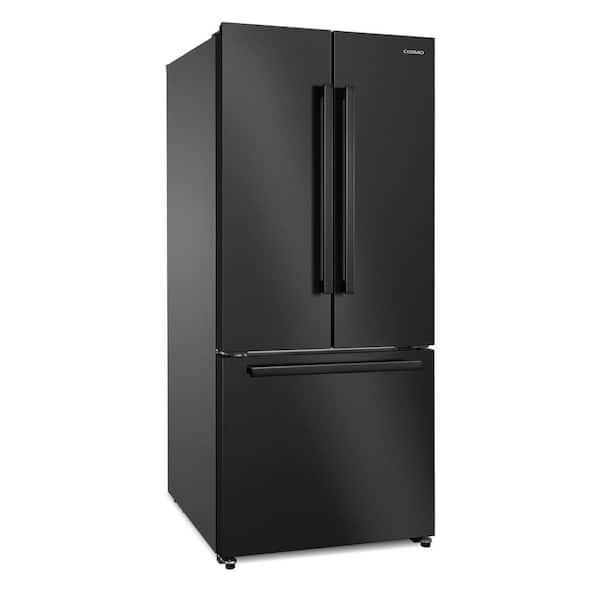 30 in. Vista Collection 17.5 cu. ft. Counter Depth 3-Door French Door Refrigerator, Freezer Drawer, Handles, Matte Black
