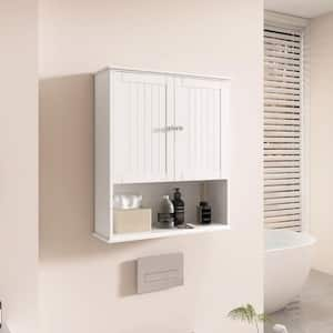 YJAY 26 in. W x 8 in. D x 29.5 in. H Bathroom Storage Wall Cabinet in White