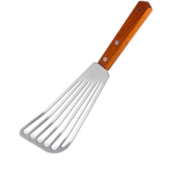 Stainless Steel Silver Fish Slotted Spatula Turner for Kitchen Cooking Barbecue Egg Grill Non-Stick Cookware 1 Piece