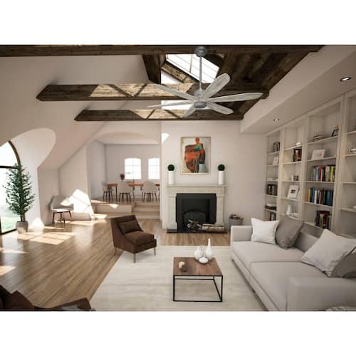 Rhinebeck 58 in. Indoor Matte Silver Ceiling Fan with Wall Control For Bedrooms Ceiling Fans