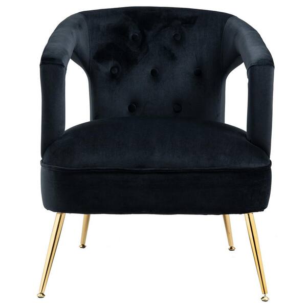 velvet black armchair